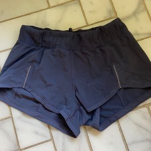 Blue running shorts